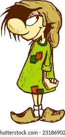 Mean cartoon troll or dwarf.