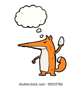 mean fox throwing egg cartoon