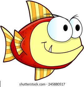 Mean Nasty Fish Vector Illustration Art