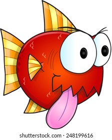 Mean Nasty Fish Vector Illustration Art