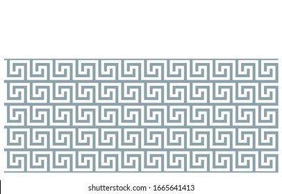 Meander (Ancient Greek) pattern vector seamless background texture. Artistic glass design for office. Decorative window film. Frosted window films design series.159