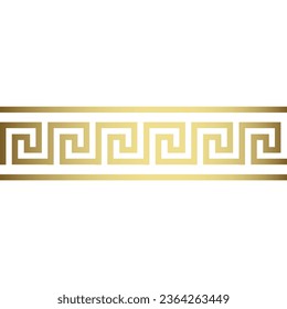 Meander decor seamless pattern. Greek key. Golden decor, historical pattern, meander grip.