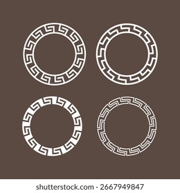 Meander Greek Key Circle Borders