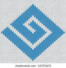 Meander Knitted Ornament Element, Knit Style Seamless Vintage Texture