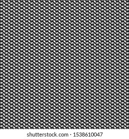 Meander lines oriented obliquely. Monochrome decorative pattern. Towel texture. Wool fabric. Cloth. Shawl. Coverlet. Rug. Vector illustration.