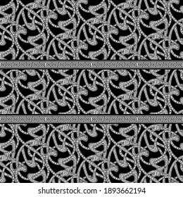 Meander seamless pattern - ancient greek folk ornament.