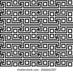un patrón más suave. diseño de clave griega. motivo de preocupación. fondo repetitivo en blanco y negro. ilustración vectorial. formas geométricas abstractas. muestra de tela. elemento repetible ornamental clásico