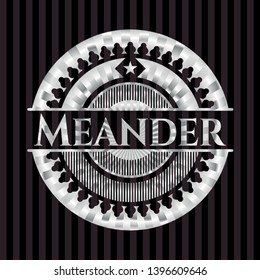 Meander silvery shiny emblem. Vector Illustration. Mosaic.