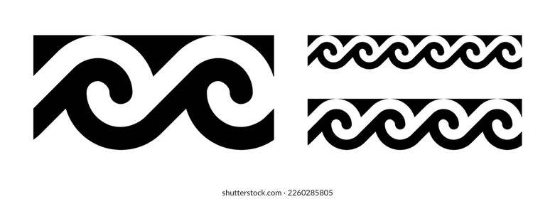 Meander wave ancient greek border seamless pattern vector illustration isolated on white