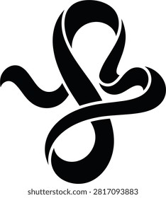 meandering classic ribbon wave element featuring continuous, winding, and smooth curves for creative backdrops.