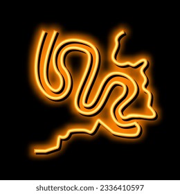 meandering river neon light sign vector. meandering river illustration