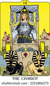 Significado de la Tarjeta Tarot Chariot. Gran mapa. El séptimo Mayor Arcana es una carta de absoluta confianza y calma.