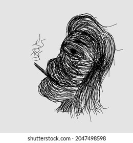 meaningful abstract images. a smoker will erode life slowly