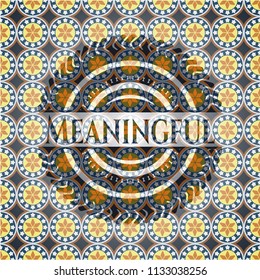 Meaningful arabesque style emblem. arabic decoration.