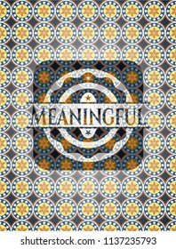 Meaningful arabesque style emblem. arabic decoration.