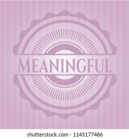 Meaningful badge with pink background
