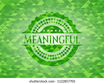 Meaningful green mosaic emblem