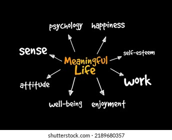 Meaningful Life mind map, concept for presentations and reports