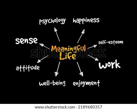 Meaningful Life mind map, concept for presentations and reports
