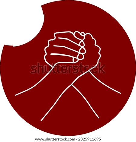 A meaningful vector handshake emblem logo rendered in line art inside a solid circular shape. Represents partnership, agreement, unity, teamwork, trust, and business collaboration. Perfectly suited for consulting agencies, community organizations, support groups, legal services, joint ventures, non-profits, and modern cooperative enterprises.