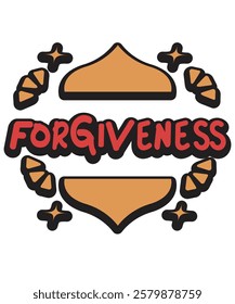 A meaningful vector showcasing the word "Forgiveness," embodying the theme of repentance and grace during Ramadan.