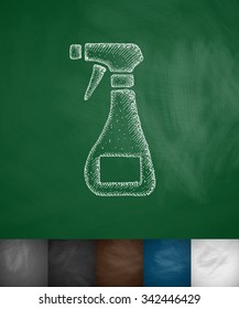 means for cleaning icon. Hand drawn vector illustration. Chalkboard Design