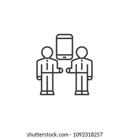Means of communication linear icon concept. Means of communication line vector sign, symbol, illustration.