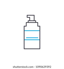 Means of disinfection vector thin line stroke icon. Means of disinfection outline illustration, linear sign, symbol concept.