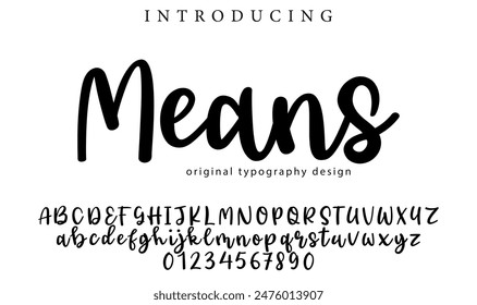 Bedeutet Schriftart Stilvolle Pinsel gemalt eine Vektorgrafik Großbuchstaben, Alphabet, Schriftart
