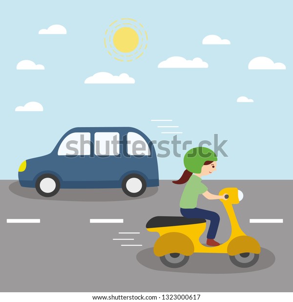 Means of transport automobile,\
motorcycle.\
Illustration-Vector\
\
