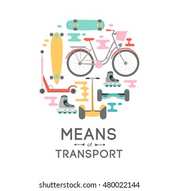 Means of transport background illustration
