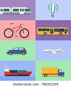 means of transport flat design