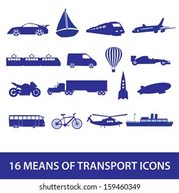 means of transport icon set eps10