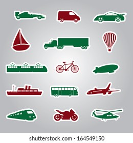 means of transport icon stickers eps10