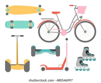 Means of transport vector icons set