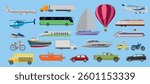 
means of transport, vector illustration. set package clip art set