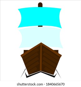 a means of water transportation, suitable for introducing children to the types of water transportation. sailing ship logo, transportation ship. engine boats, wind power ships