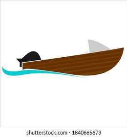 un medio de transporte de agua, adecuado para introducir a los niños en los tipos de transporte de agua. logotipo del barco de vela, barco de transporte. barcos de motor, barcos de energía eólica