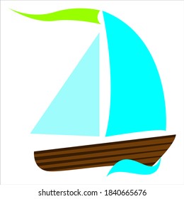 a means of water transportation, suitable for introducing children to the types of water transportation. sailing ship logo, transportation ship. engine boats, wind power ships