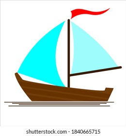 a means of water transportation, suitable for introducing children to the types of water transportation. sailing ship logo, transportation ship. engine boats, wind power ships