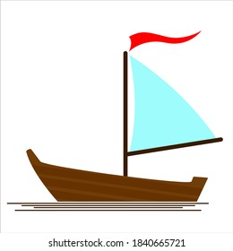 a means of water transportation, suitable for introducing children to the types of water transportation. sailing ship logo, transportation ship. engine boats, wind power ships