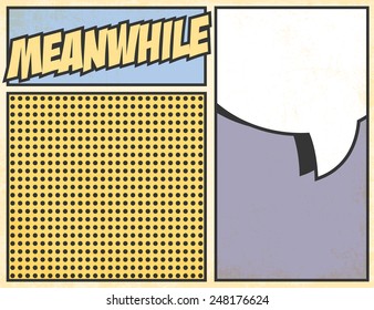 meanwhile comic book page, illustration in vector format