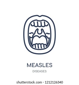 Measles icon. Measles linear symbol design from Diseases collection. Simple outline element vector illustration on white background.