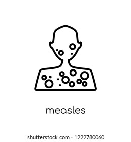 Measles icon. Trendy modern flat linear vector Measles icon on white background from thin line Diseases collection, editable outline stroke vector illustration