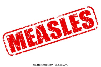 MEASLES red stamp text on white