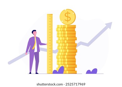 Measurable business target concept. Vector illustration.