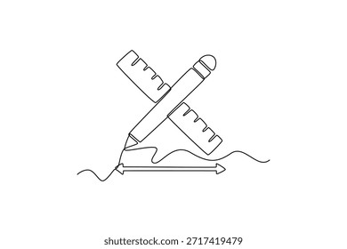 Icono medible. Concepto de evaluación comparativa. Diseño de dibujo de línea única. Ilustración gráfica de Vector