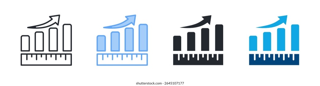 Measurable Icon Set Multiple Style. Designed In Outline, Blue, Glyph, Dual Tone