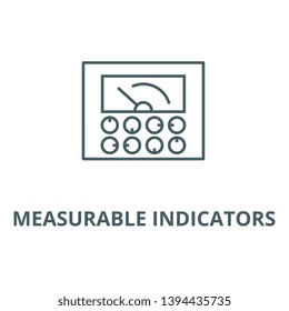 Measurable indicators,gauge vector line icon, linear concept, outline sign, symbol