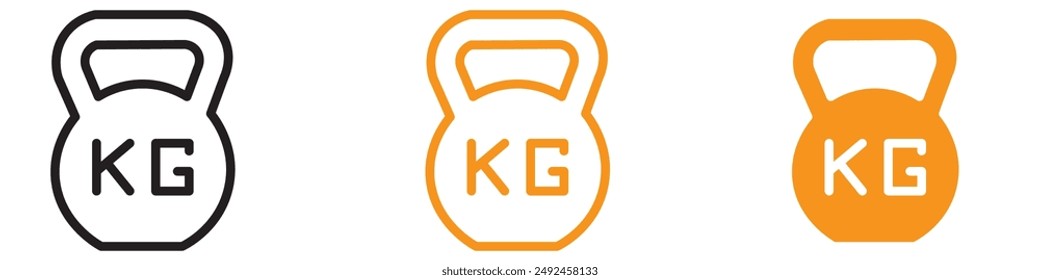 Icono de Kilogramo de Peso Medible para Gráficos de Fitness y Salud Ideal para Representar la Medición de Peso y los Objetivos de Fitness